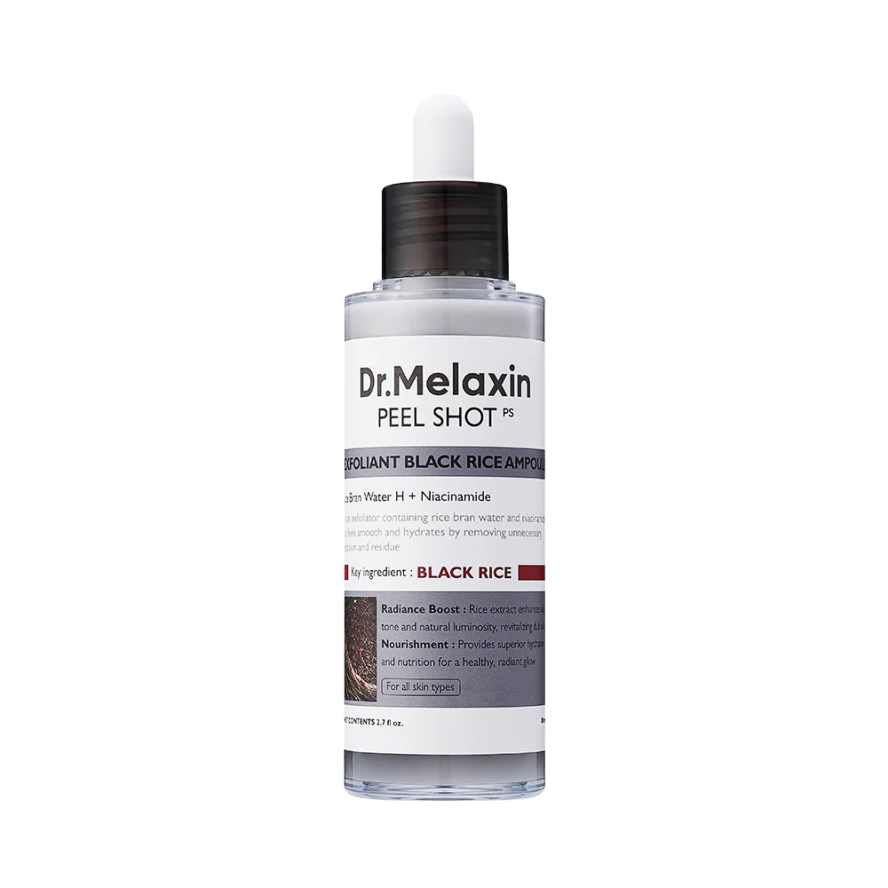 DR MELAXIN Peel Shot Exfoliating Black Rice Ampoule.