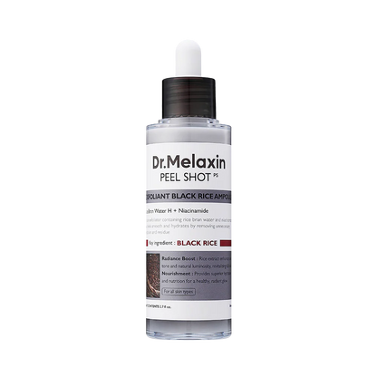 DR MELAXIN Peel Shot Exfoliating Black Rice Ampoule.