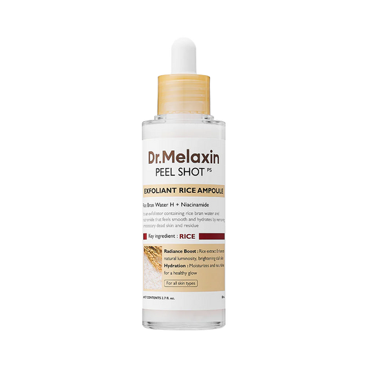 DR MELAXIN PEEL SHOT EXFOLIATING WHITE RICE AMPOULE.